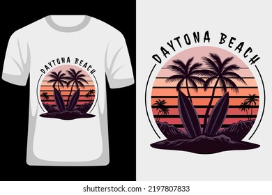 Dayton Beach Retro Vintage T Shirt Design