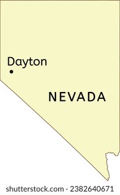 Standort der Dayton-Volkszählung auf der Nevada-Landkarte