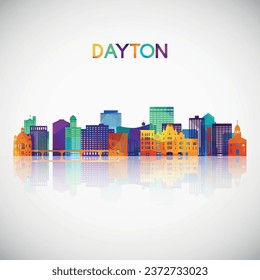 Dayton, la silueta de líneas de OH en un estilo geométrico colorido. Símbolo de tu diseño. Ilustración vectorial.