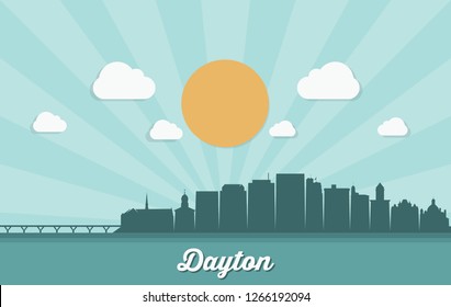 Dayton skyline - Ohio, United States of America, USA - vector illustration