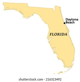 Daytona Beach, Florida locate map