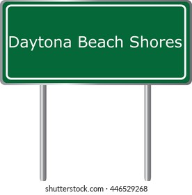 Daytona Beach Shores , Florida, road sign green vector illustration, road table, USA city