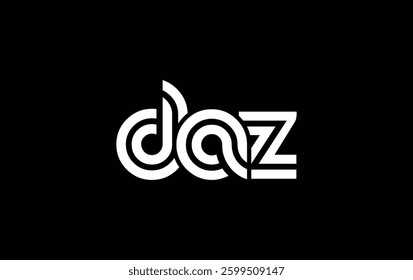 DAZ Creative Unique Modern Letter Logo Design. Stylized logo featuring a unique letter design, presenting abstract minimalist aesthetics and modern appeal.