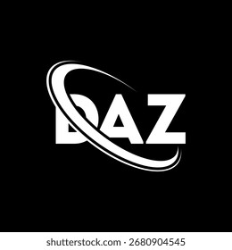 Logotipo de DAZ. Carta DAZ. Diseño del logotipo de la letra DAZ. Iniciales Logotipo de DAZ enlazado con el círculo y el logotipo del monograma en mayúsculas. Tipografía DAZ para tecnología, negocio y marca inmobiliaria.