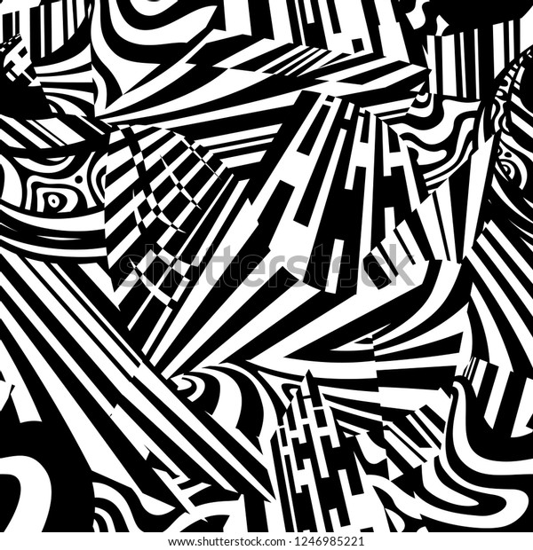 Dazzle Camouflage Seamless Abstract Vector Pattern Stock Vector
