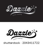 dazzle logo in silver and black color. Logo can be used for jewelry shop