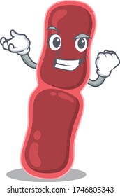 A dazzling bacillus bacteria mascot design concept with happy face