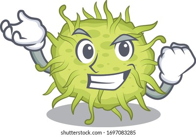 A dazzling bacteria coccus mascot design concept with happy face