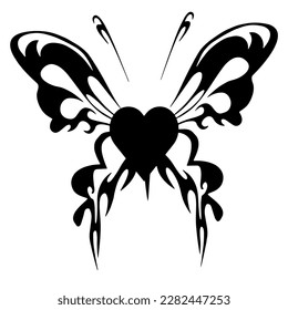 dazzling black and white love butterfly