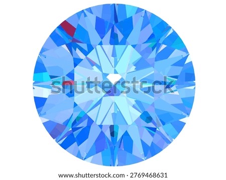 Dazzling Blue Crystal Gem, Mesmerizing abstract geometric pattern of a brilliantly cut blue crystal gemstone. Perfect for luxury, premium, and high-end design projects.