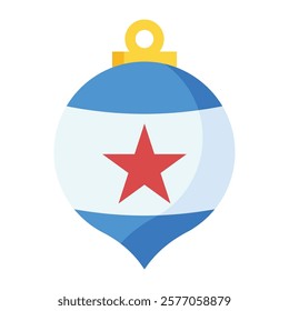 A dazzling Christmas Decoration Bulb icon, ideal for festive tree ornaments, holiday lighting, and seasonal decor.