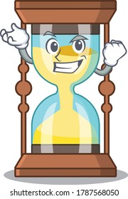A dazzling chronometer mascot design concept with happy face