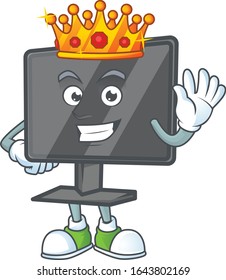 A dazzling of computer screen stylized of King on cartoon mascot design