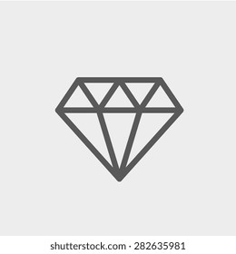Dazzling diamond icon thin line for web and mobile, modern minimalistic flat design. Vector dark grey icon on light grey background.