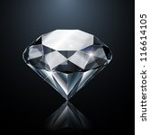 Dazzling diamond on black background