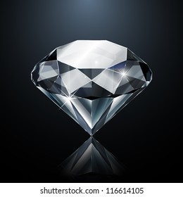 Dazzling Diamond On Black Background