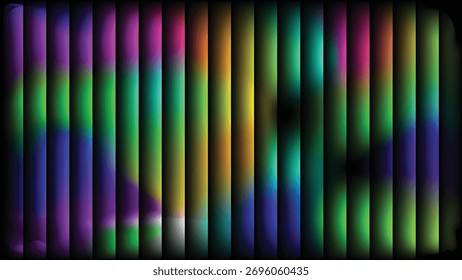 Uma exibição deslumbrante de linhas verticais em um espectro de cores brilhantes cria um visual energético e abstrato.