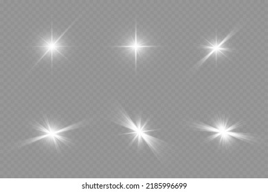 Dazzling flash. Bright Star. Magic dust. Brilliant vector. Bright sun. Glare. shining beam. Rash.