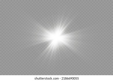 Dazzling flash. Bright Star. Magic dust. Brilliant vector. Bright sun. Glare. shining beam. Rash.