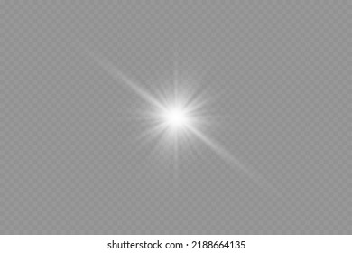 Dazzling flash. Bright Star. Magic dust. Brilliant vector. Bright sun. Glare. shining beam. Rash.