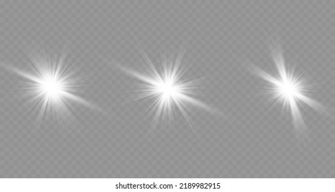 Dazzling flash. Bright Star. Magic dust. Brilliant vector. Bright sun. Glare. shining beam. Rash.