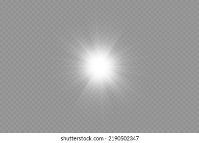 Dazzling flash. Bright Star. Magic dust. Brilliant vector. Bright sun. Glare. shining beam. Rash.