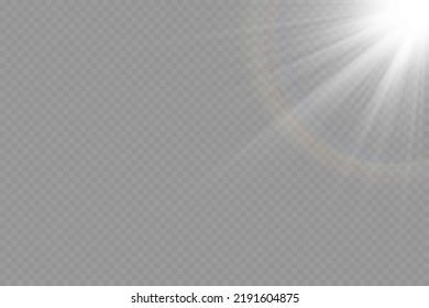 Dazzling flash. Bright Star. Magic dust. Brilliant vector. Bright sun. Glare. shining beam. Rash.