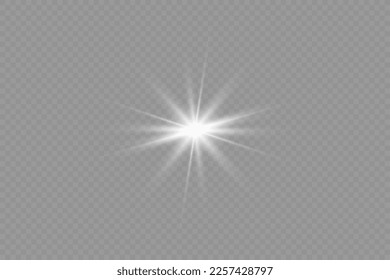 Dazzling flash. Bright Star. Magic dust. Brilliant vector. Bright sun. Glare. shining beam. Rash.