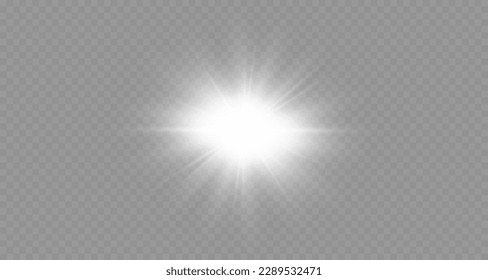 Dazzling flash. Bright Star. Magic dust. Brilliant vector. Bright sun. Glare. shining beam. Rash.