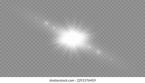 Dazzling flash. Bright Star. Magic dust. Brilliant vector. Bright sun. Glare. shining beam. Rash.