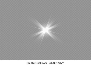 Deslumbrante destello. Estrella brillante. Polvo mágico. Un vector brillante. Sol brillante. Glare. rayo brillante. Erupción.