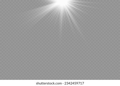 Dazzling flash. Bright Star. Magic dust. Brilliant vector. Bright sun. Glare. shining beam. Rash.