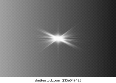 Dazzling flash. Bright Star. Magic dust. Brilliant vector. Bright sun. Glare. shining beam. Rash.
