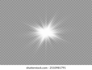 Un destello deslumbrante. Estrella brillante. Polvo mágico. Un Vector brillante. Sol brillante. Resplandor. rayo brillante. Erupción.