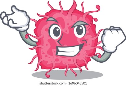A dazzling pathogenic bacteria mascot design concept with happy face