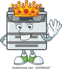 A dazzling of professional office copier stylized of King on cartoon mascot design