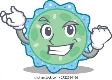 A dazzling pseudomonas aeruginosa mascot design concept with happy face