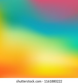 Dazzling rainbow colours - red, turquoise, yellow - blurred gradient mesh