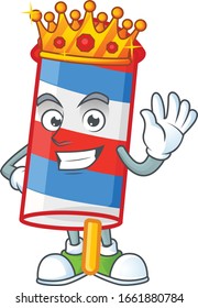 A dazzling of rocket USA stripes stylized of King on cartoon mascot design