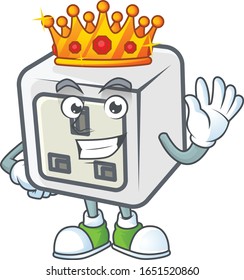 Un deslumbrante enchufe USB estilizado de King en el diseño de una mascota de dibujos animados