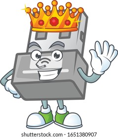 A dazzling of USB wireless adapter stylized of King on cartoon mascot design