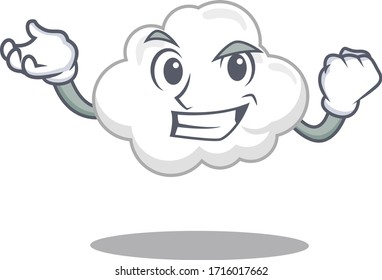 A dazzling white cloud mascot design concept with happy face