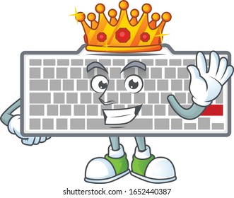 A dazzling of white keyboard stylized of King on cartoon mascot design