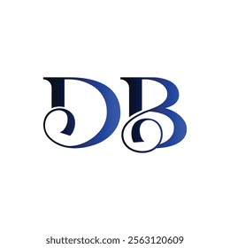 db abstract alphabet font initial simple vector logo design