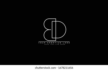 DB BD abstract vector logo monogram template
