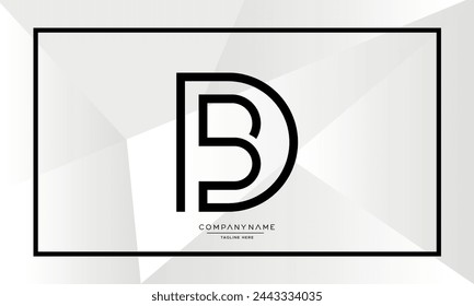 Monograma del logotipo de letras del alfabeto DB o BD