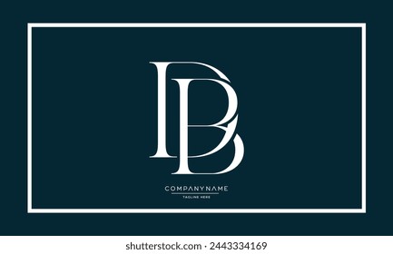 DB or BD Alphabet letters logo monogram