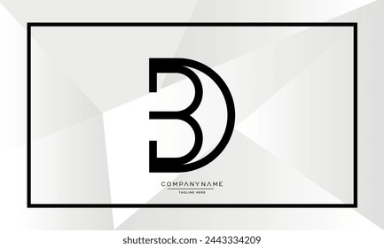 Monograma del logotipo de letras del alfabeto DB o BD