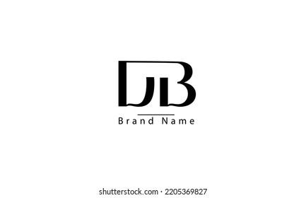 DB BD D B abstract vector logo monogram template