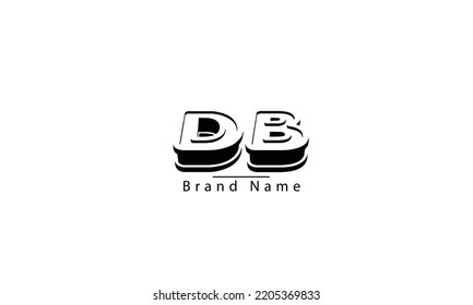 DB BD D B abstract vector logo monogram template